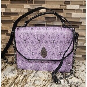 Loungefly Disney Parks HAUNTED MANSION Purple Wallpaper Crossbody Bag Purse NEW